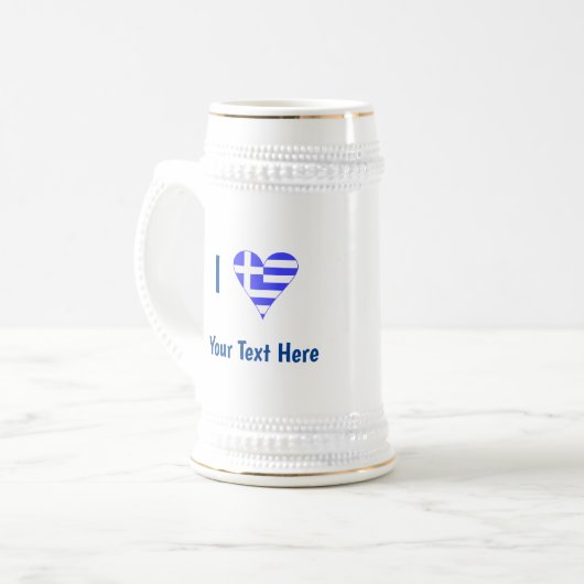 I (Griekse vlag) Jouw tekst Bierpul (Voorkant links)