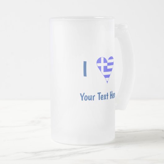 I (Griekse vlag) Jouw tekst Matglas Bierpul (Voorkant rechts)