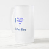 I (Griekse vlag) Jouw tekst Matglas Bierpul (Voorkant links)