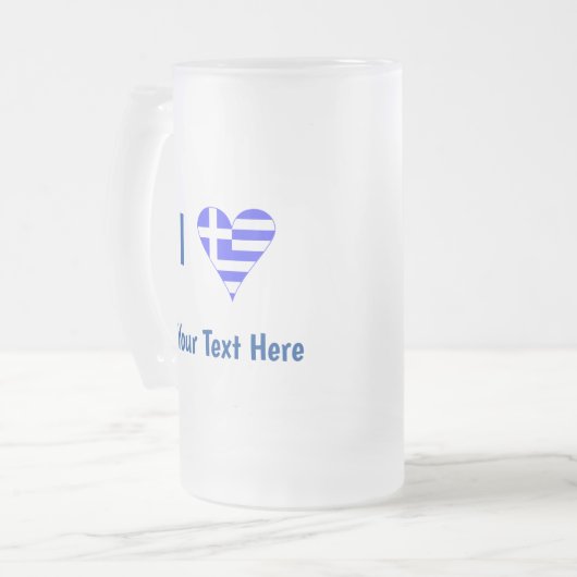 I (Griekse vlag) Jouw tekst Matglas Bierpul (Voorkant links)