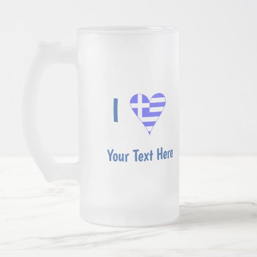 I (Griekse vlag) Jouw tekst Matglas Bierpul (Links)