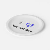 I (Griekse vlag) Jouw tekst Papieren Bordje (Gekanteld)