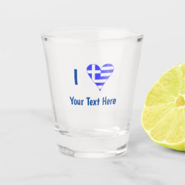 I (Griekse vlag) Jouw tekst Shot Glas