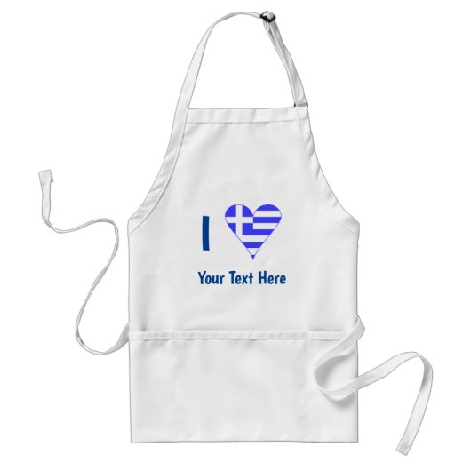 I (Griekse vlag) Jouw tekst Standaard Schort (Voorkant)