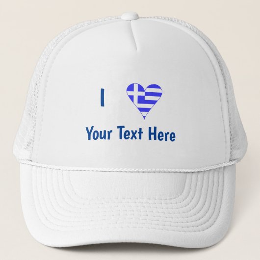 I (Griekse vlag) Jouw tekst Trucker Pet (Voorkant)