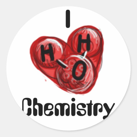 I H2O-chemie Ronde Sticker (Voorkant)