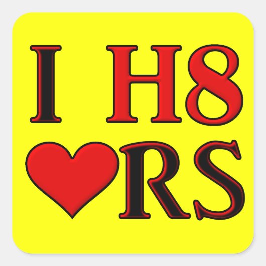 I H8 Heart Funny Sticker (Voorkant)