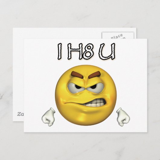 I H8 U BRIEFKAART (Voorkant / Achterkant)