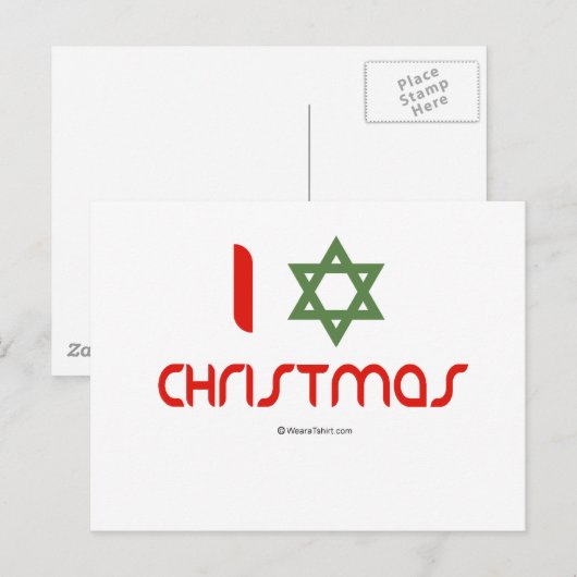 I Hanukkah Christmas green Feestdagenkaart (Voorkant / Achterkant)