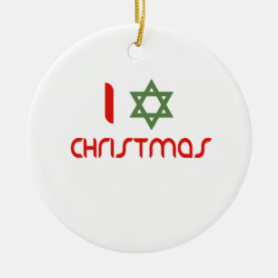 I Hanukkah kerstgroen Keramisch Ornament