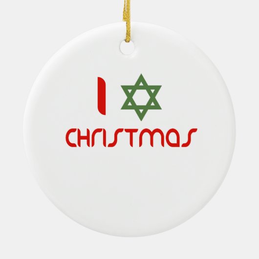 I Hanukkah kerstgroen Keramisch Ornament (Achterkant)