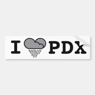 I Harde PDX - Heart Shaped Rain Cloud Bumpersticker
