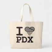 I Harde PDX - Heart Shaped Rain Cloud Grote Tote Bag (Voorkant)