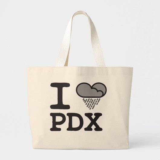 I Harde PDX - Heart Shaped Rain Cloud Grote Tote Bag (Voorkant)