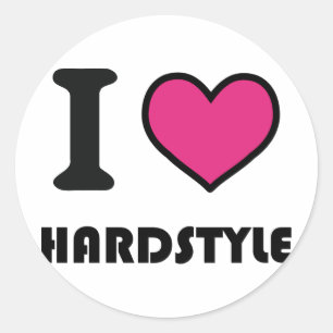 i hardeslepstijl ronde sticker