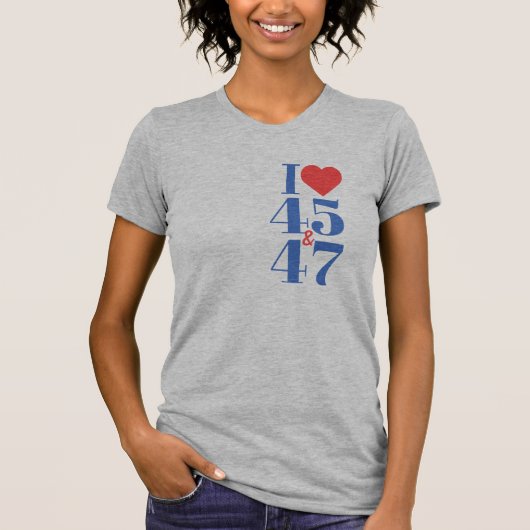 I Hart 45 & 47 Asymmetrische T-Shirt (Voorkant)