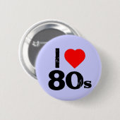"I hart 80's" Pinback Button (Voorkant /achterkant)