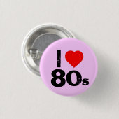 "I hart 80's" Pinback Button (Voorkant /achterkant)