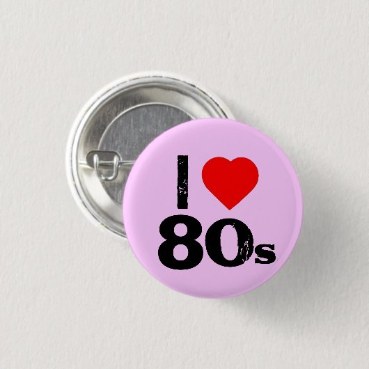 "I hart 80's" Pinback Button (Voorkant /achterkant)