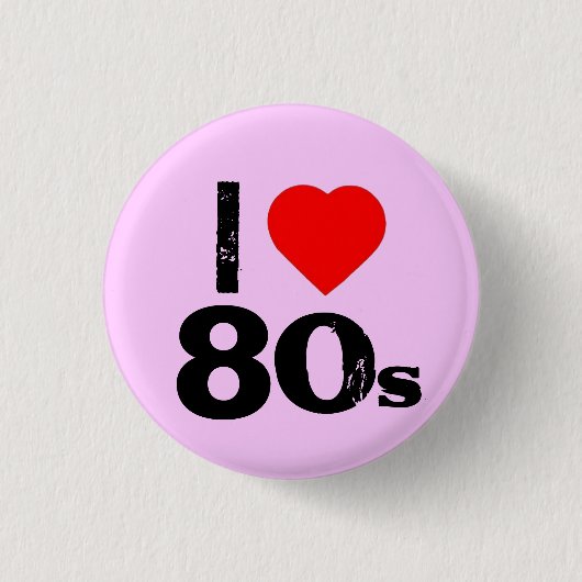 "I hart 80's" Pinback Button (Voorkant)