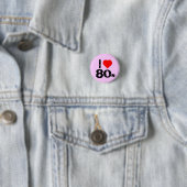 "I hart 80's" Pinback Button (In situ)