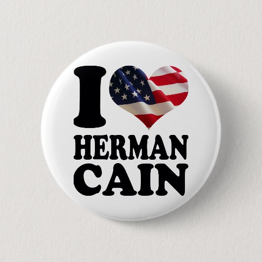 I hart Amerikaanse vlag Herman Cain Buttonnen Ronde Button 5,7 Cm (Voorkant)