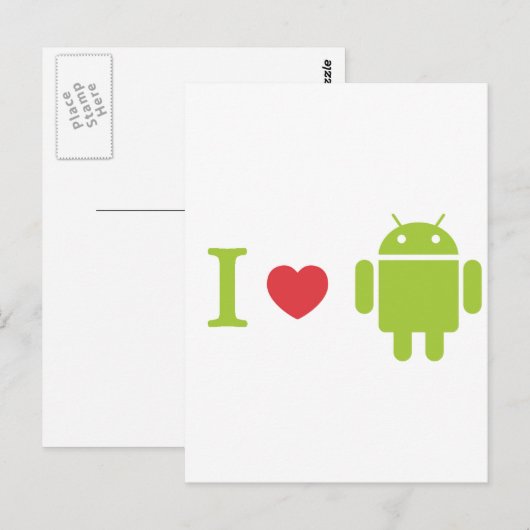 I hart Android Briefkaart (Voorkant / Achterkant)