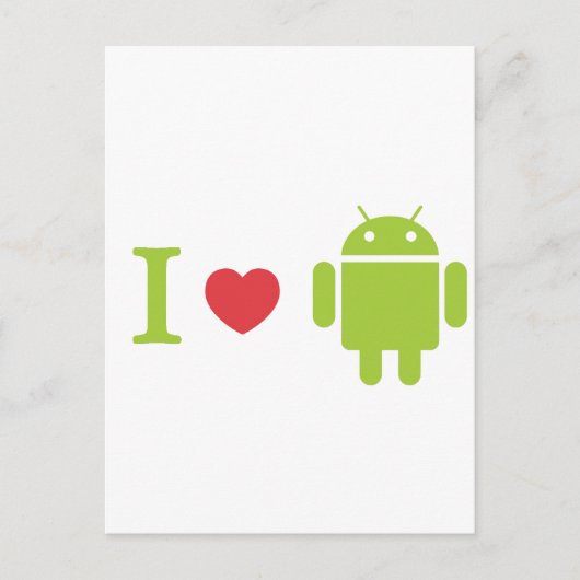 I hart Android Briefkaart (Voorkant)