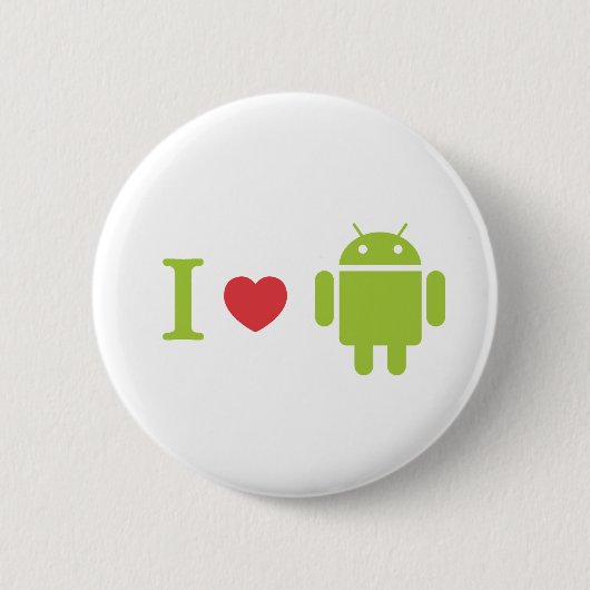 I hart Android Ronde Button 5,7 Cm (Voorkant)