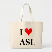 I (hart) ASL Grote Tote Bag (Voorkant)