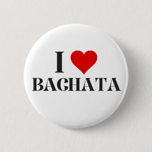 I hart Bachata knop Ronde Button 5,7 Cm