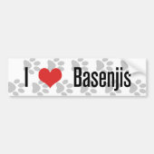 I (hart) Basenjis Bumpersticker (Voorkant)