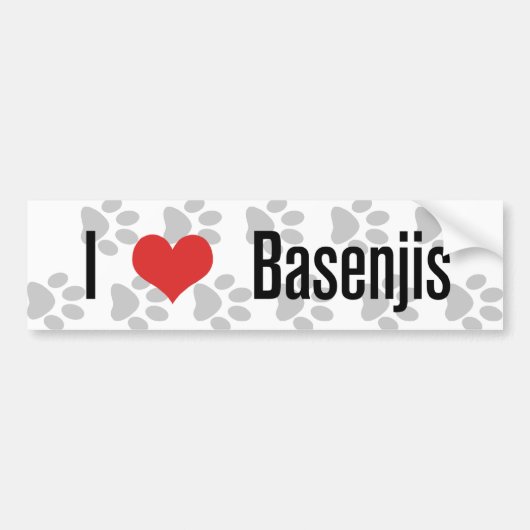 I (hart) Basenjis Bumpersticker (Voorkant)