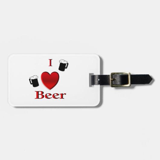 I Hart Bier Design Bagagelabel (Voorkant horizontaal)