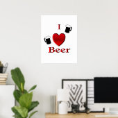 I Hart Bier Design Poster (Thuiskantoor)