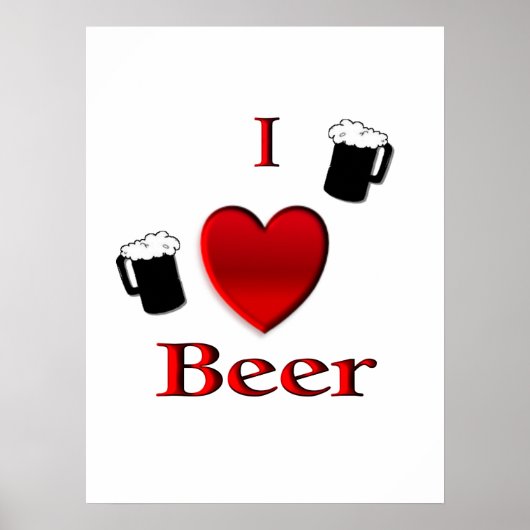 I Hart Bier Design Poster (Voorkant)