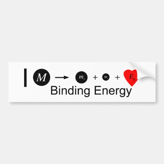 I hart Bindende energie Bumpersticker (Voorkant)