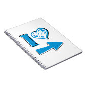 I hart - blauwe pijl notitieboek (Rechterzijde)