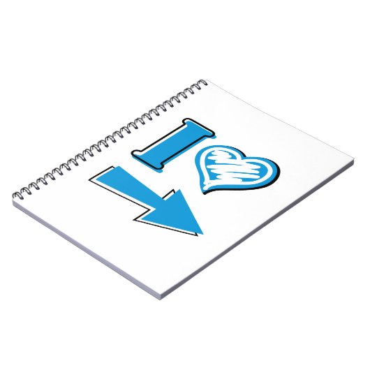 I hart - blauwe pijl notitieboek (Linkerzijde)