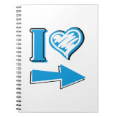 I hart - blauwe pijl notitieboek (Voorkant)