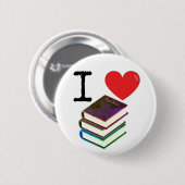 I [hart] [boeken], boekenliefhebbers ronde button 5,7 cm (Voorkant /achterkant)