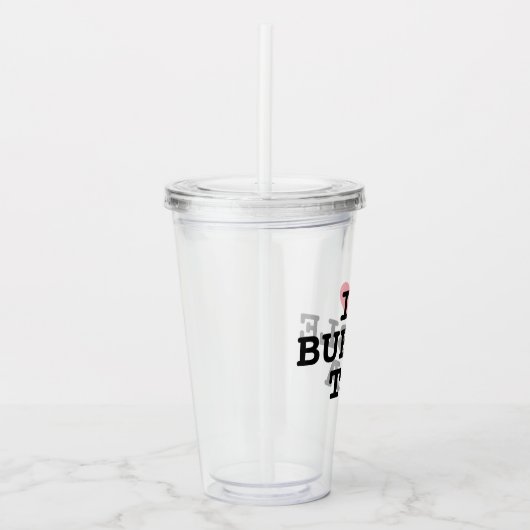 I hart Bubble Thee transparante Acryl Tumbler Cup Acryl Drinkbeker (Voorkant)