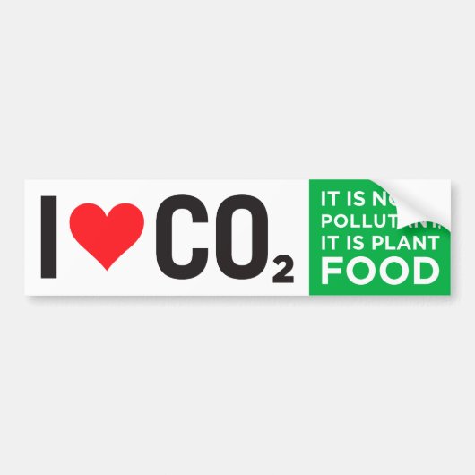 I Hart C02-Bumpersticker Bumpersticker (Voorkant)