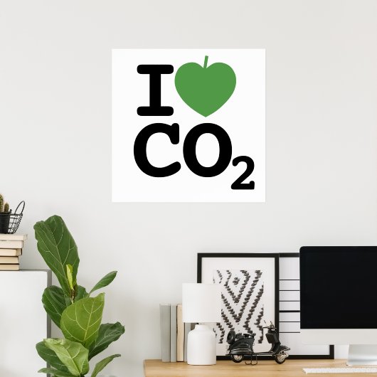 I hart CO2 - I blad kooldioxide Poster (Thuiskantoor)