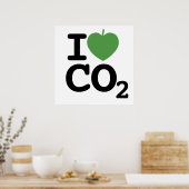I hart CO2 - I blad kooldioxide Poster (Keuken)