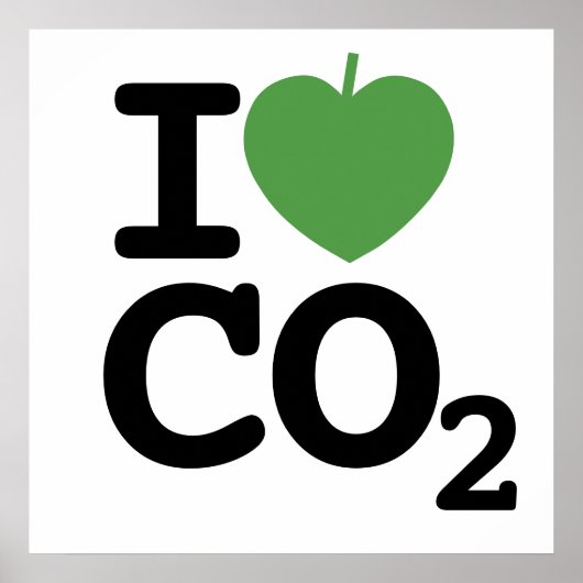 I hart CO2 - I blad kooldioxide Poster (Voorkant)