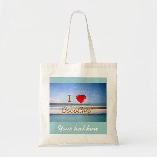 I Hart CocoCay met Naam Tote Bag (Voorkant)