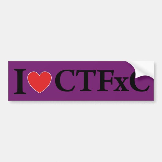 I Hart CTFxC Bumpersticker (Paars) (Voorkant)