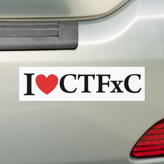 I Hart CTFxC-Bumpersticker (wit) Bumpersticker (Op auto)