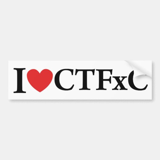 I Hart CTFxC-Bumpersticker (wit) Bumpersticker (Voorkant)
